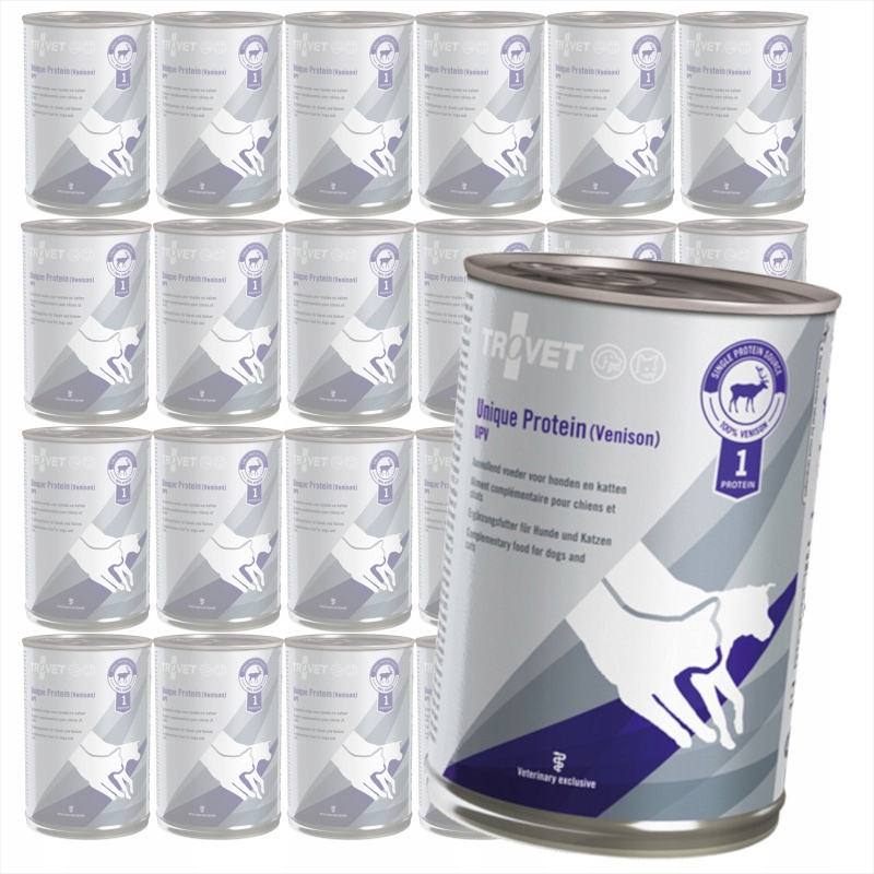 Trovet Unique Protein Upv 24x400g Vlhké Krmivo pro psy a kočky s jelenem