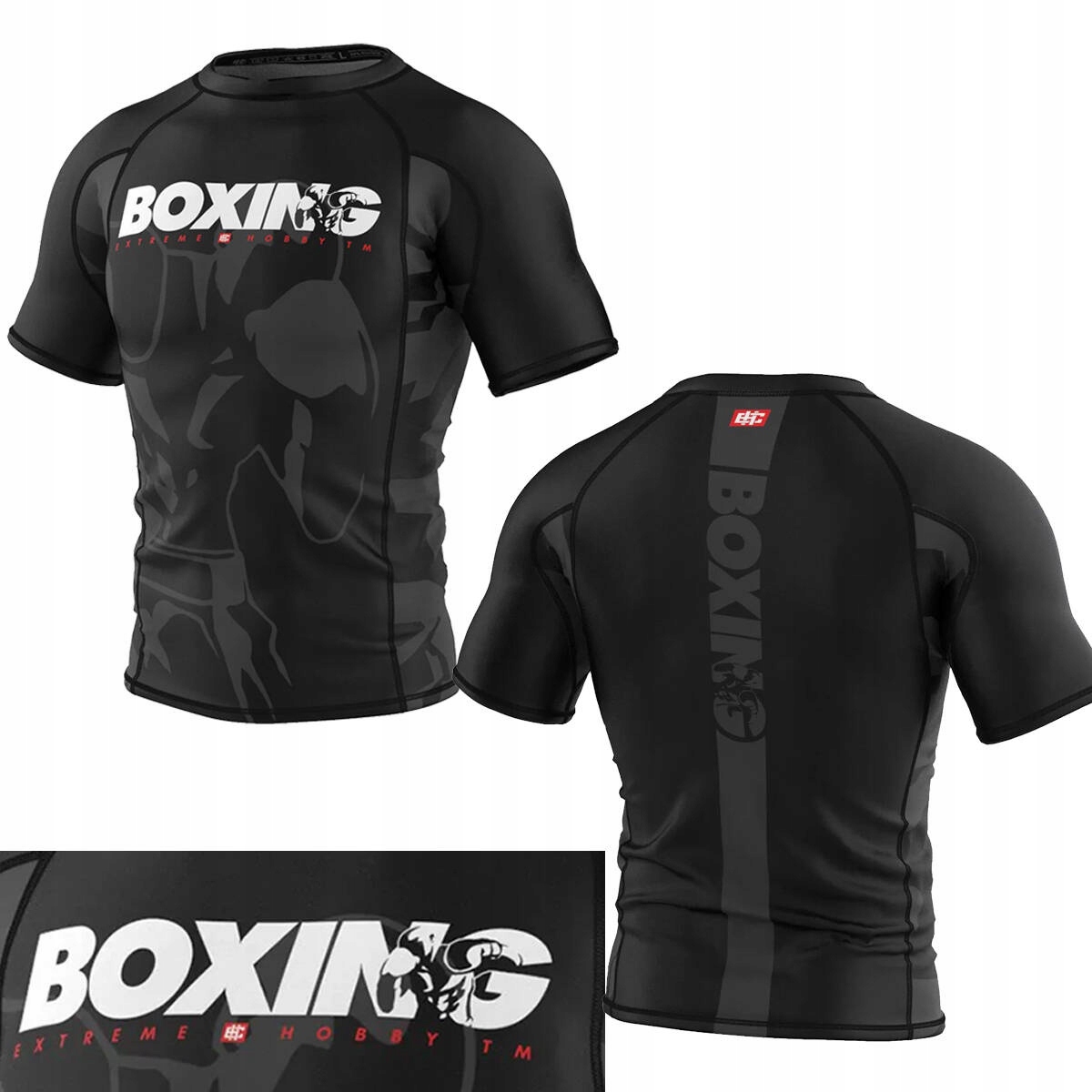 Koszulka Rashguard z krótkim rękawem męski Extreme Hobby Bold Boxing r. S
