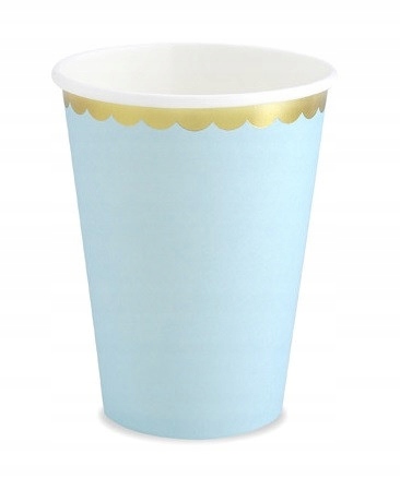 Kubeczki papierowe niebiesko-złote 220 ml 6 szt.