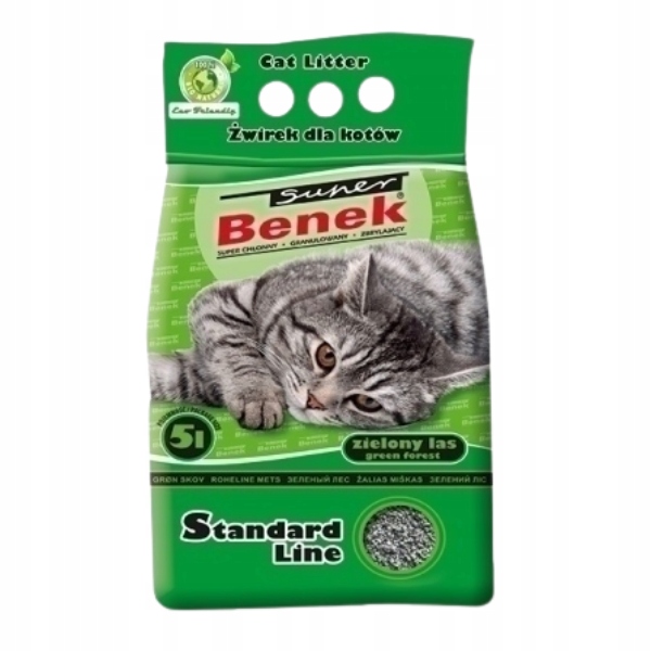 Levně Benek Stelivo pro kočky bentonitové Standard Zelený les 25L