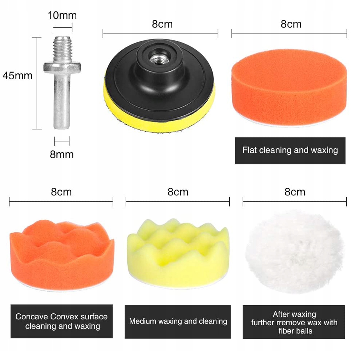 GĄBKI PADY POLERSKIE DO WIERTARKI WKRĘTARKI ZESTAW 22 SZT + ADAPTER Producent Inny