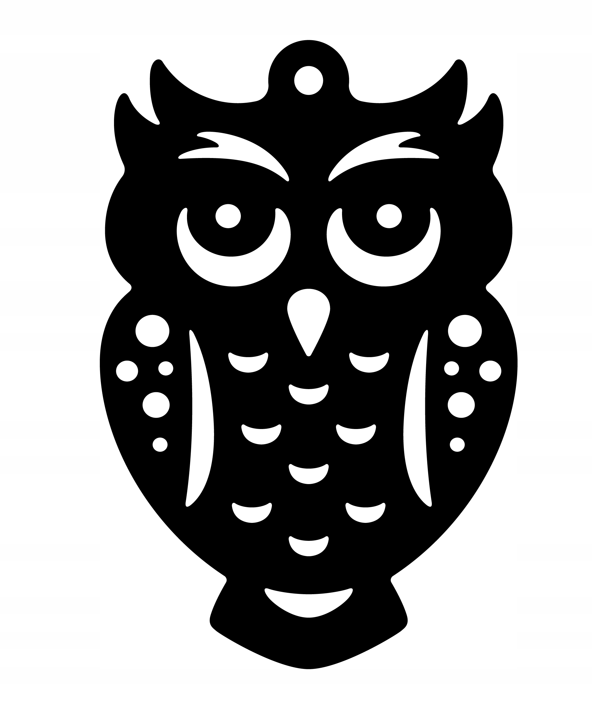 

S1 Zawieszka dekor ozdoba ażurowa sowa czarna