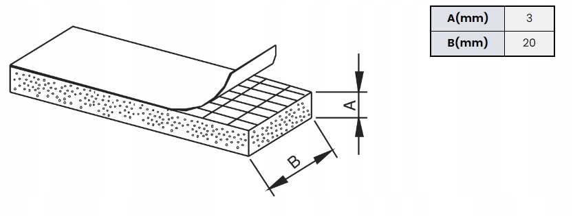 Uszczelka samoprzylepna EPDM 20x3mm rolka 10m Marka JSA