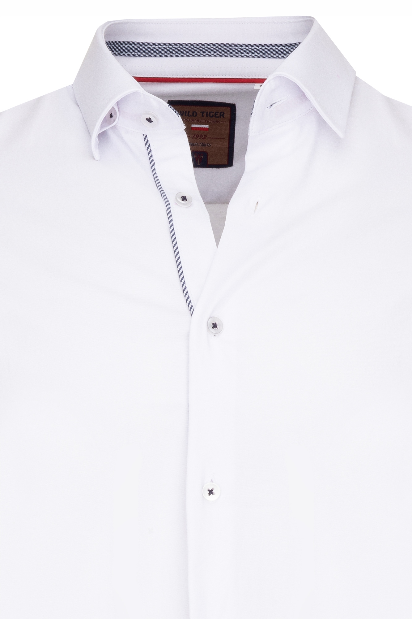 Pánská Košile Bílá Hladká Elegantní Bavlna S Elastanem, Lem Slim: S/38