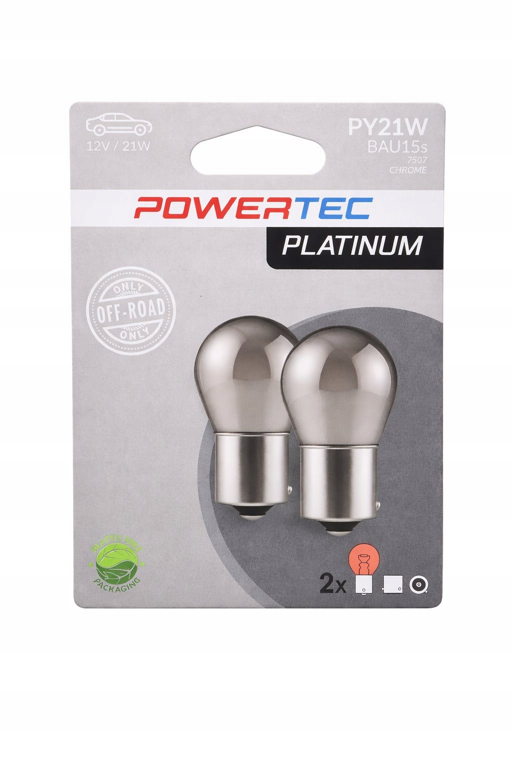 Żarówki kierunkowskazu Chromowane Powertech PY21W 12V 21 W 2 szt.