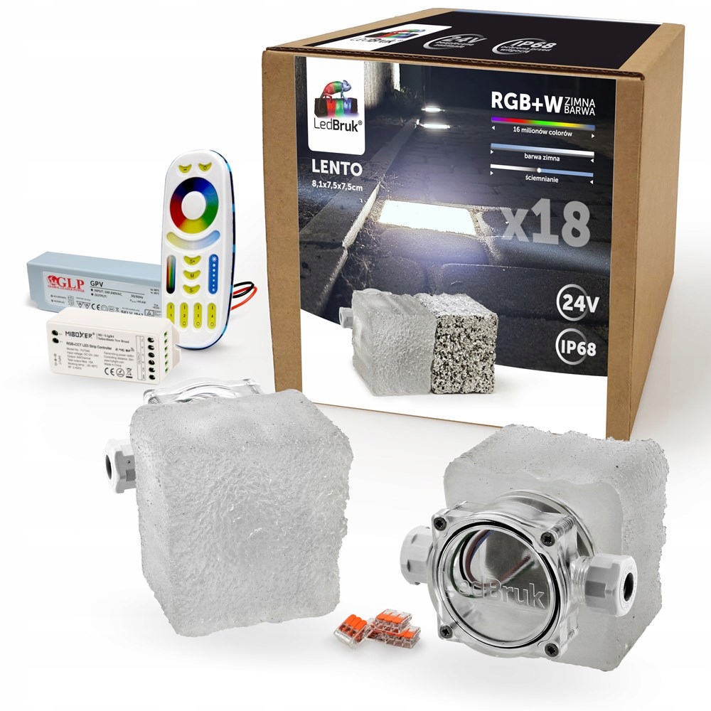 18x Kostka Brukowa LED LedBruk 24V Lento RGBW BZ