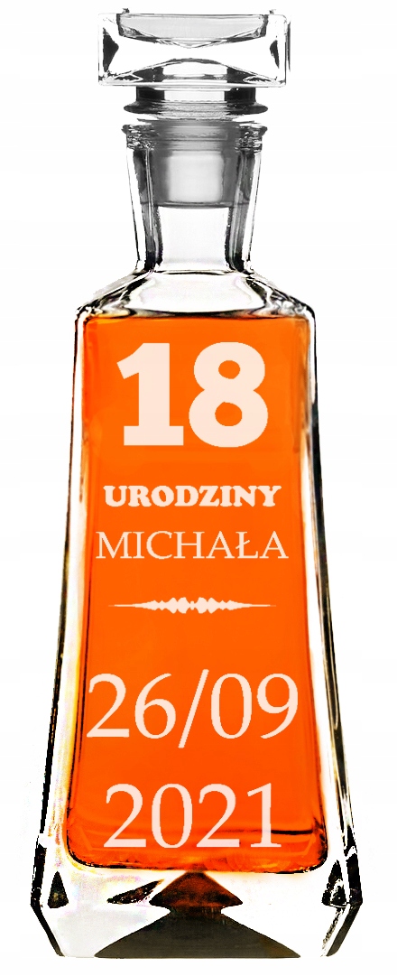 

Karafka Skośna Z Grawerem Upominek+imię