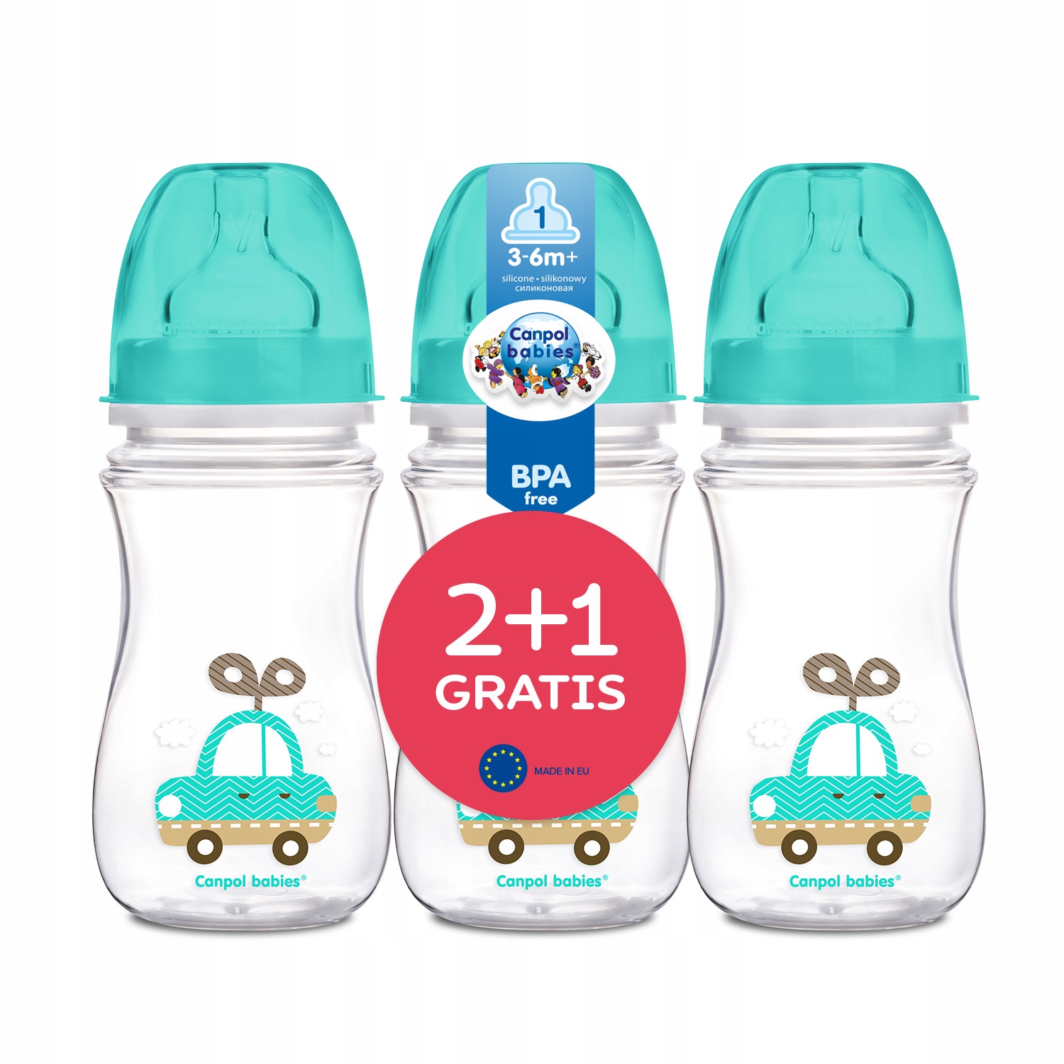 

Canpol Butelka Szeroka Antykolkowa Toys 3 X 240ML