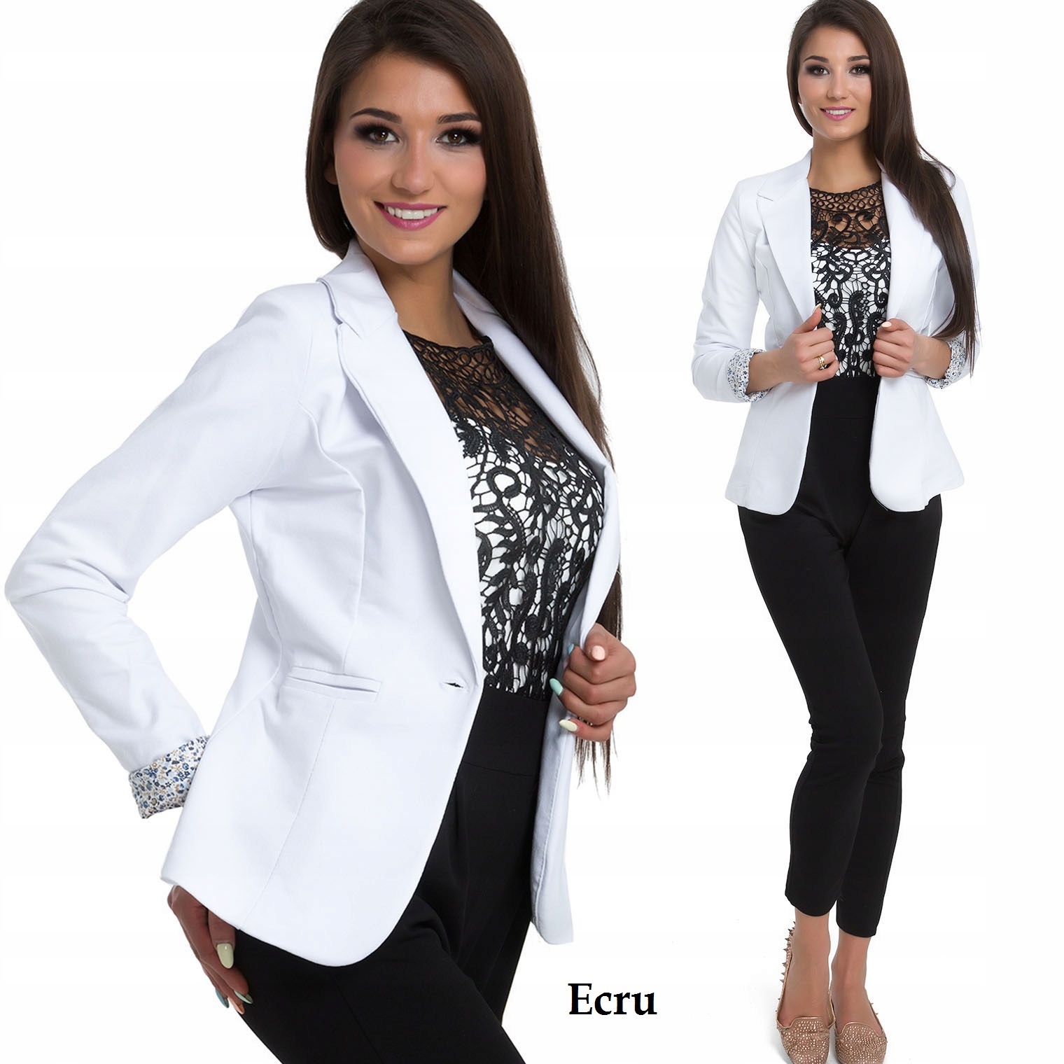 723_ XL/42 _KLASYCZNA BAWEŁNIANA MARYNARKA KOLORY Wzór dominujący bez wzoru