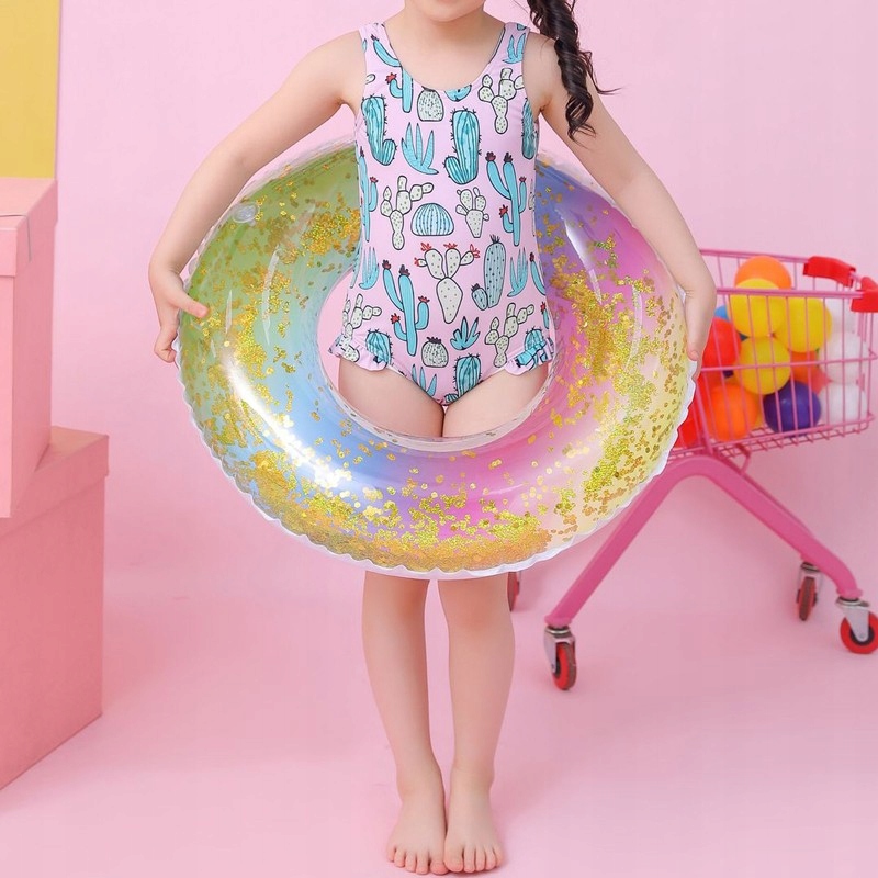 DMUCHANE KOŁO DO PŁYWANIA TĘCZOWE BROKAT BASEN Model koło