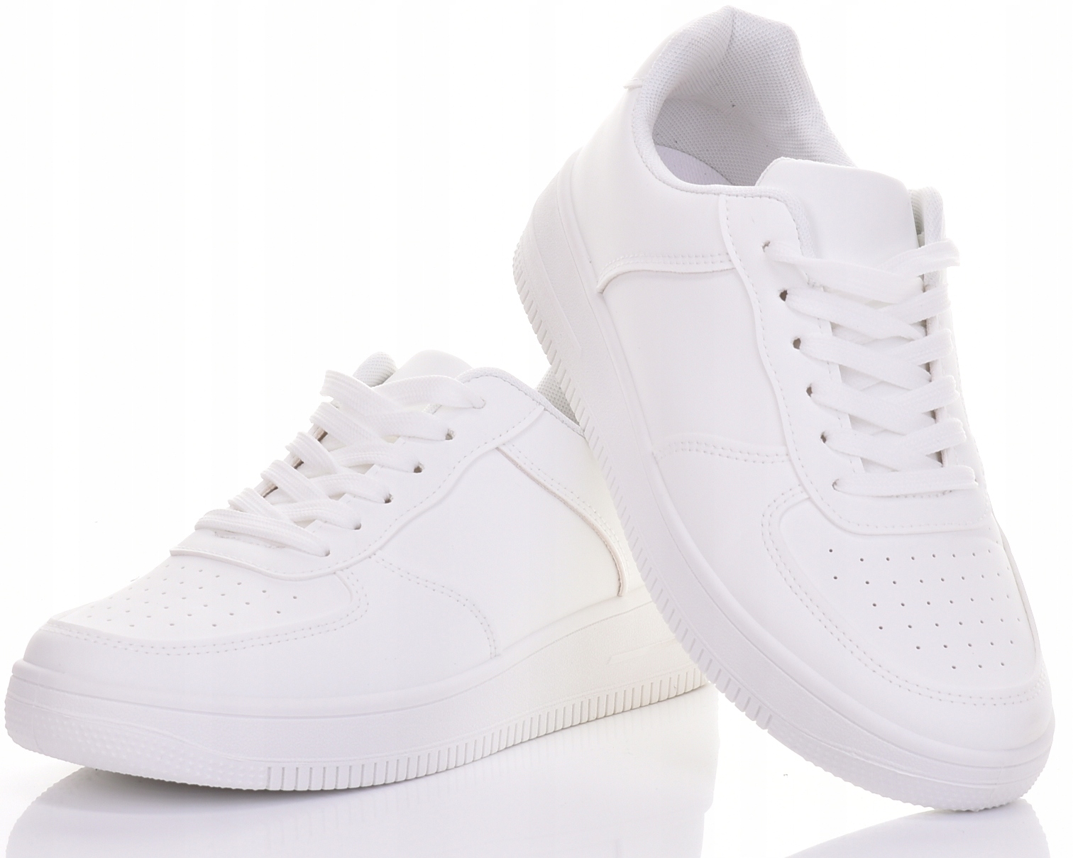 Klasyczne Buty Męskie Białe Sneakersy Na Platformie Modne Na Co Dzień