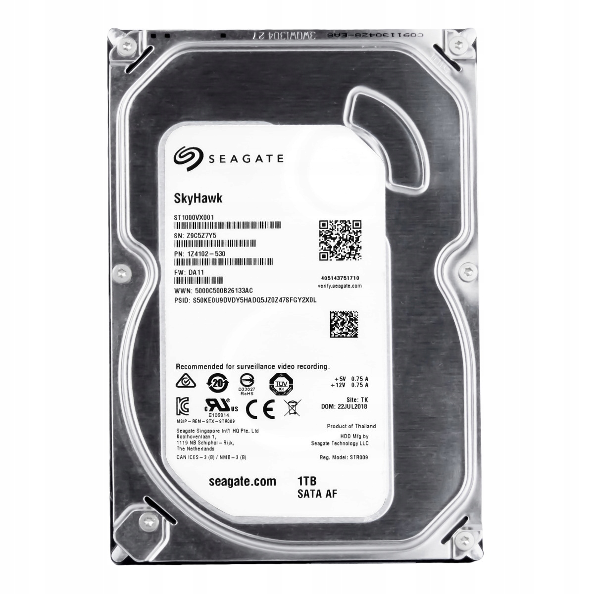 Seagate SkyHawk 1TB 5.9K 64MB Sata III 3.5'' ST1000VX001