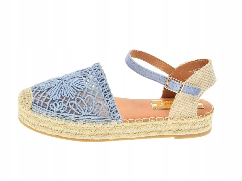 Płaskie Espadryle Ażurowe JEANS r.41