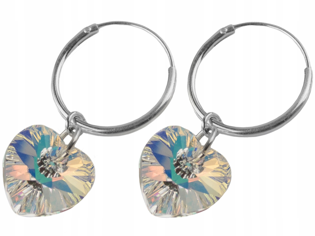 

Versil kolczyki koła 14 mm serca Swarovski Srebro