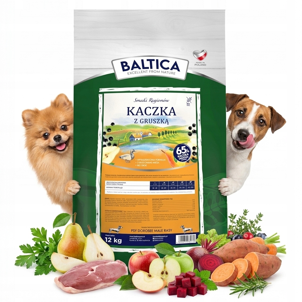 Baltica Duck With Pear Small 12KG Kaczka Z Gruszką I Owoce Małe Rasy