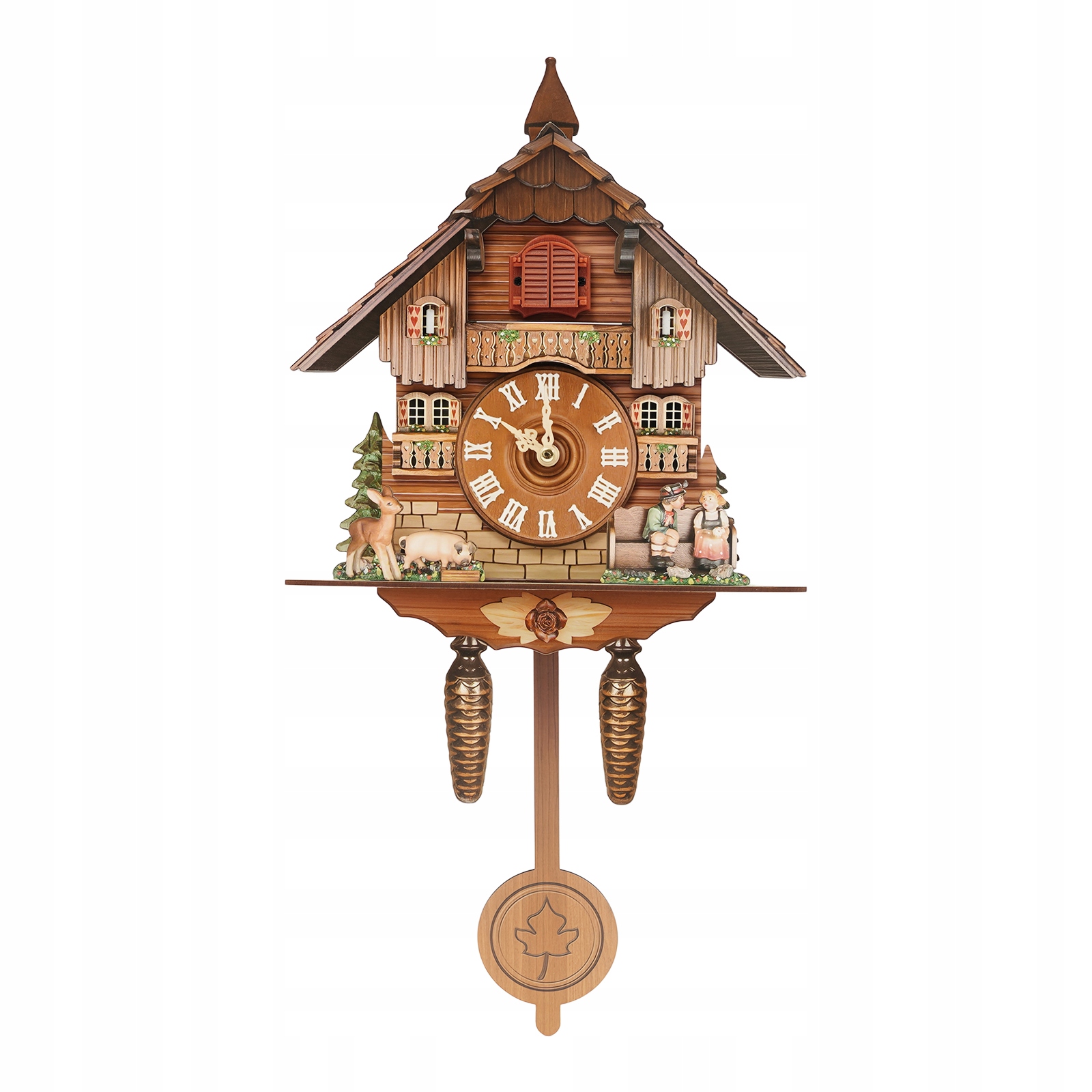 Zegar Ścienny Drewno 50*25CM Drewniany Zegar Z Kukułką Do Dekoracji Domu