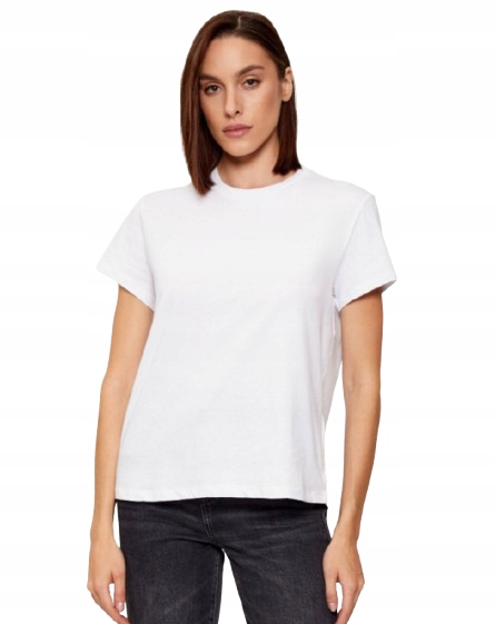 Patrizia Pepe Bílé Bavlněné Tričko S Kulatým Výstřihem 36 I3C