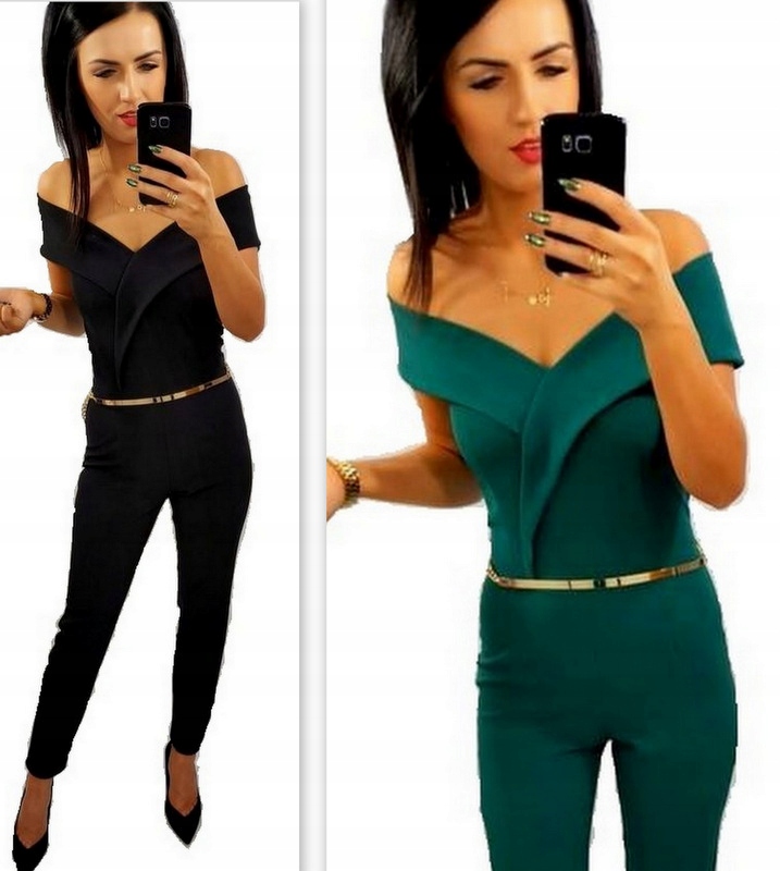 Kombinéza S Odhalenými Rameny Zeleň Černá XL