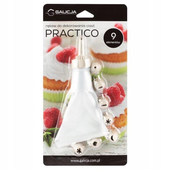 GALICJA RĘKAW DO DEKOROWANIA CIAST I CIASTEK 9 EL. Kolor biały