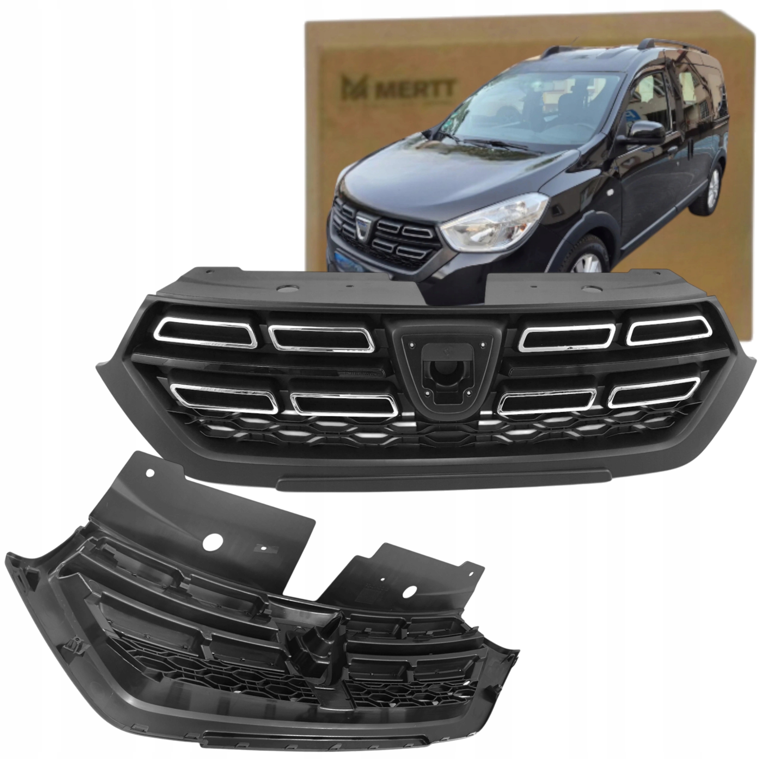 Atrapa Mřížka Gril Černá 623104154R Dacia Lodgy Dokker 2018- Stepway