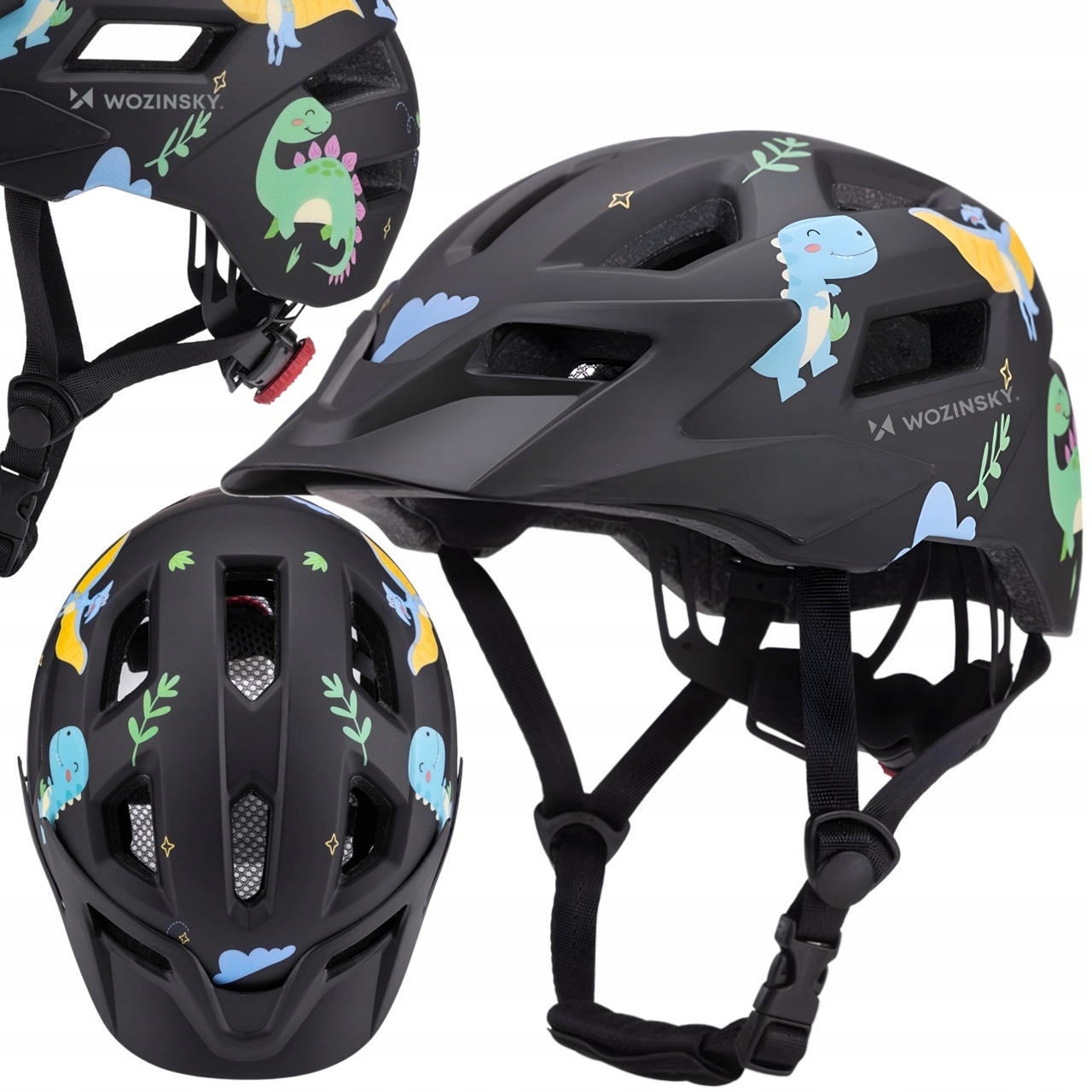Kask Rowerowy Dla Dzieci Dinozaury Lekki Regulowany Wentylowany Xs 48-52
