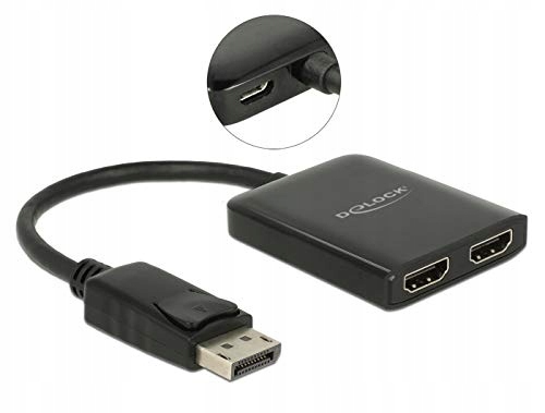 Splitter DisplayPort 1.2 wejście 2xwyjście HDMI 4K Model 87720