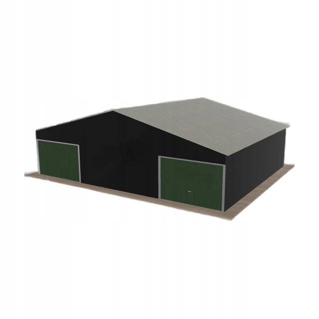 Plechová garáž 10.5 x 8.5 m dvoupolohová, dvoupolohová, černá