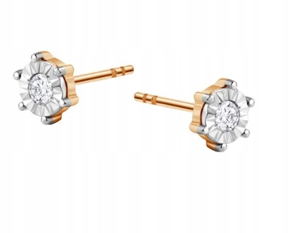 Złote Kolczyki z Diamentami KZ19111 Verona Jewellery