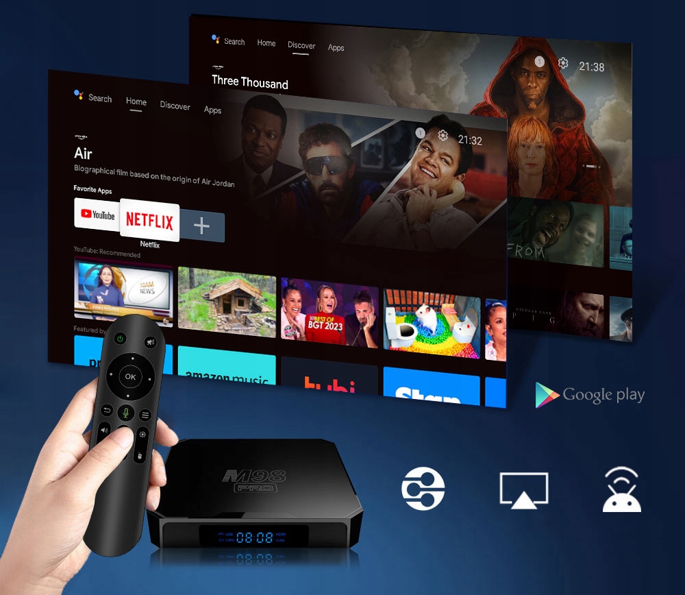 SMART BOX TV 4K WIFI Android 10 PRZYSTAWKA 2/16G Pojemność dysku 16 GB