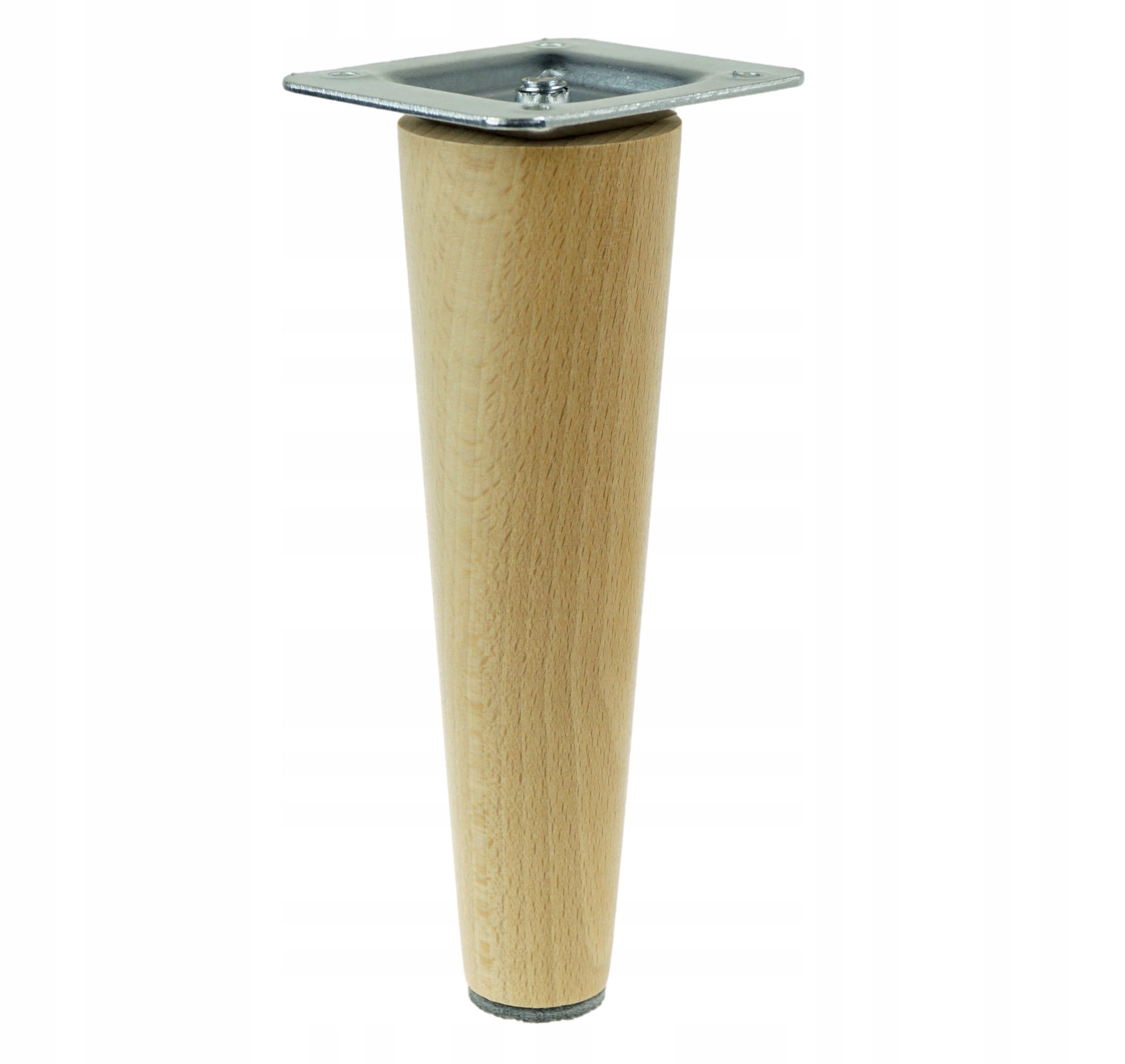 

noga drewniana bukowa lakier prosta 10 cm blacha