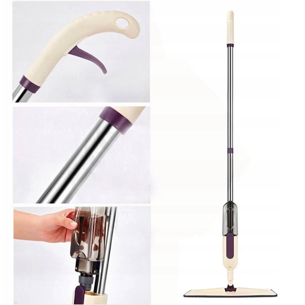 Levně Plochý mop s 360° postřikovačem pro mytí laminátových podlah ze dřeva mramoru