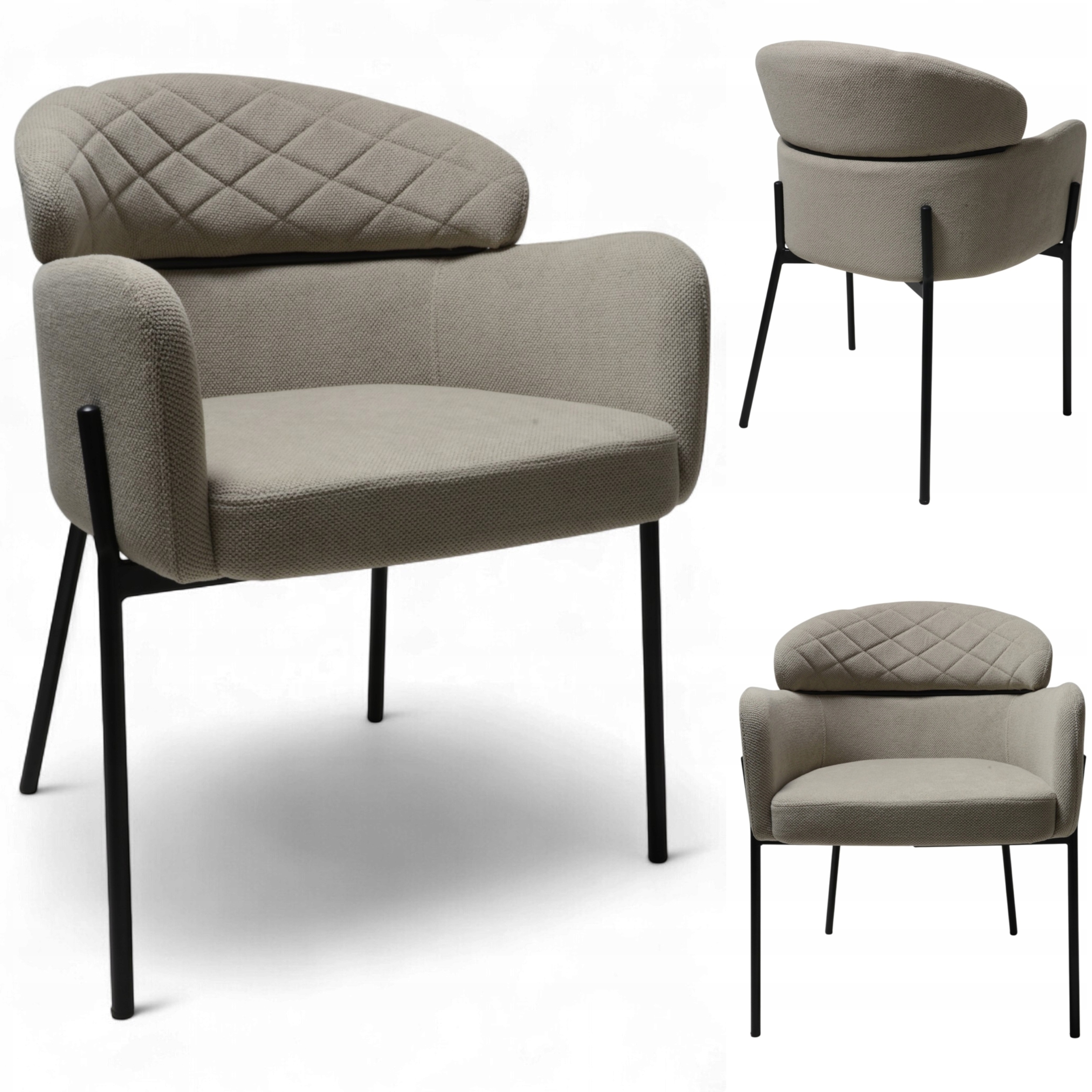 Křeslo Detroit Béžová Curio Moderní křeslo Obývací pokoj Kuchyně Loft Glamour