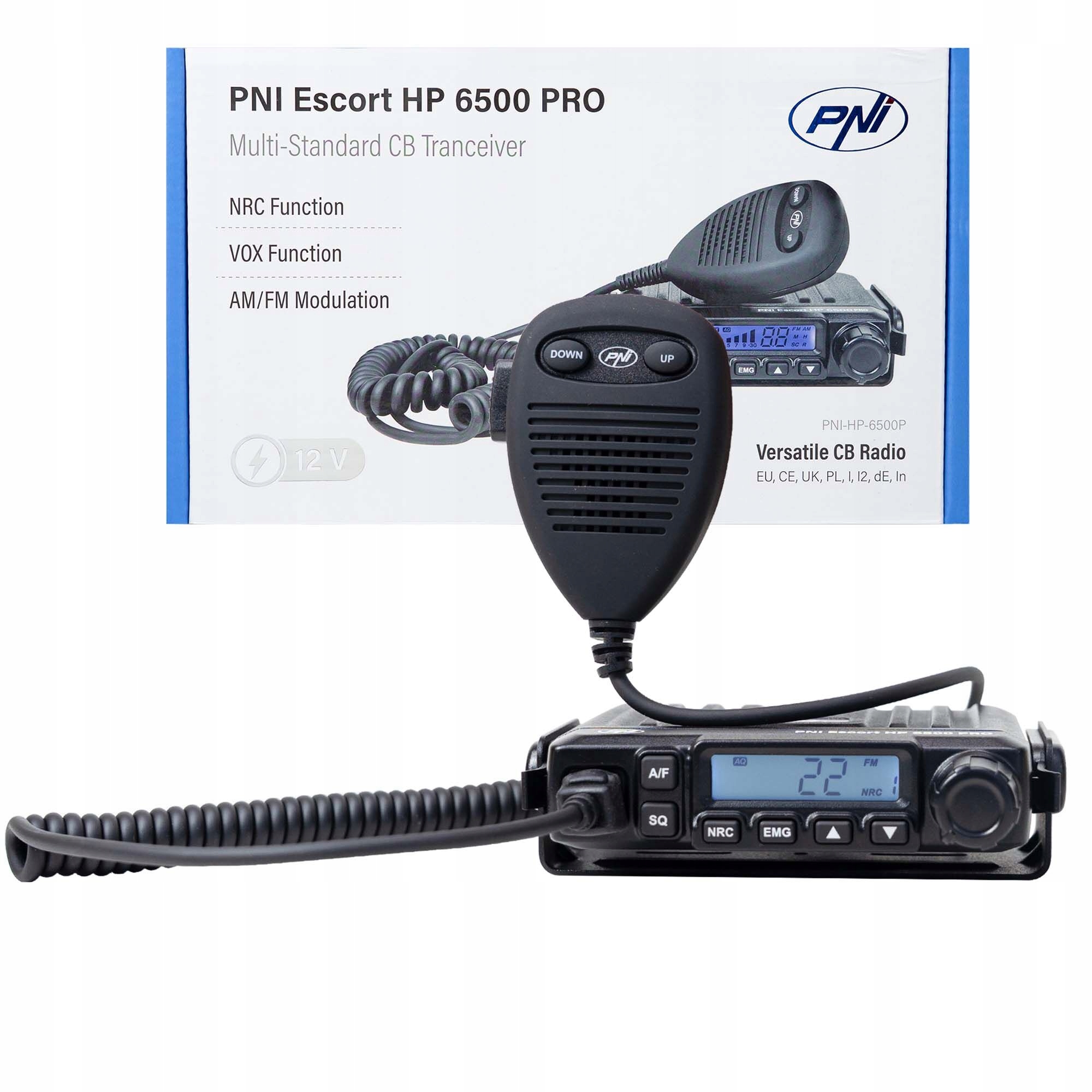 Pni Escort Hp 6500 ultra kompaktowe Cb radio z Asq, Rf Gain, S-metr