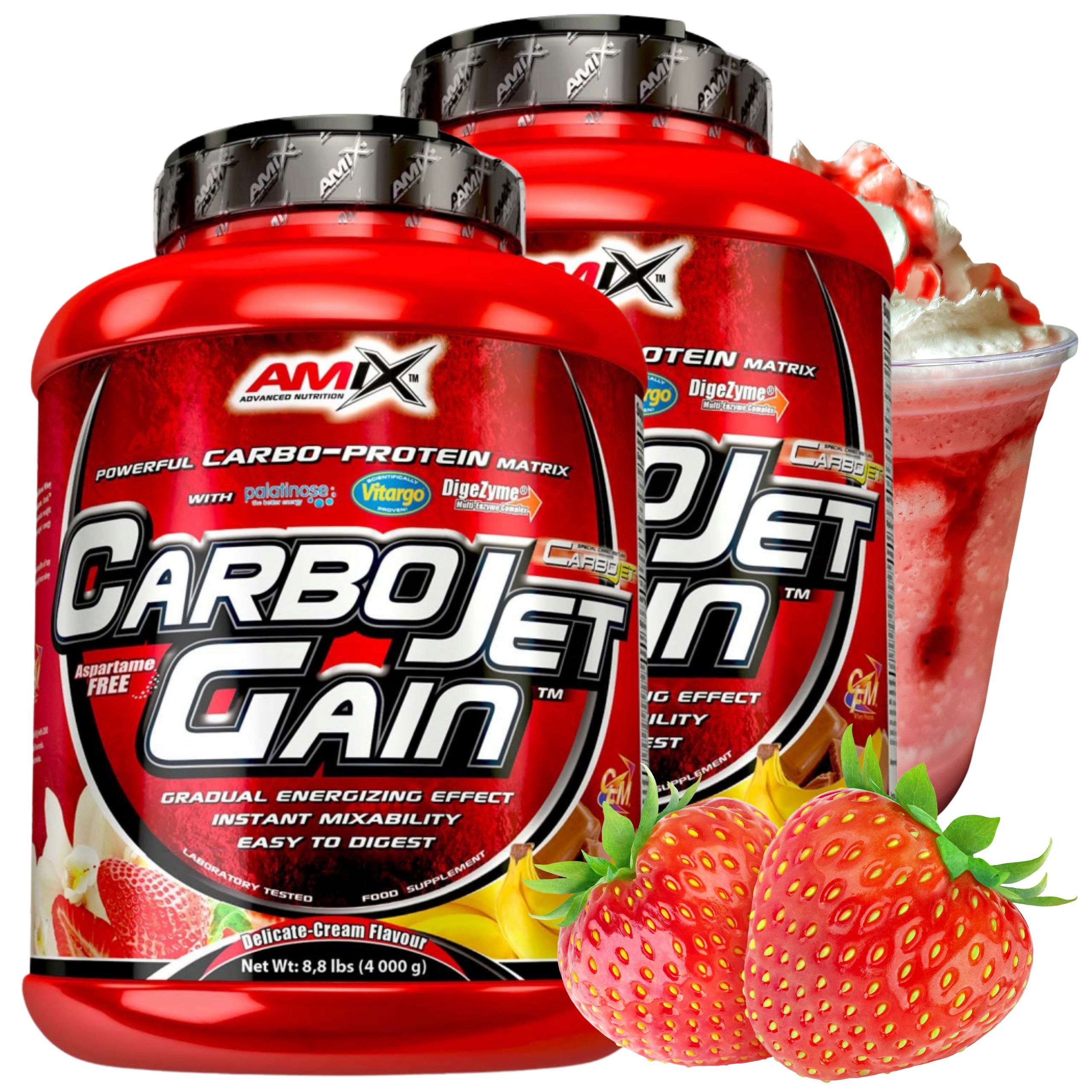 Mass Gainer 8kg Doplněk Stravy na Svaly Vitargo Komplexní sacharidy Protein Wpi