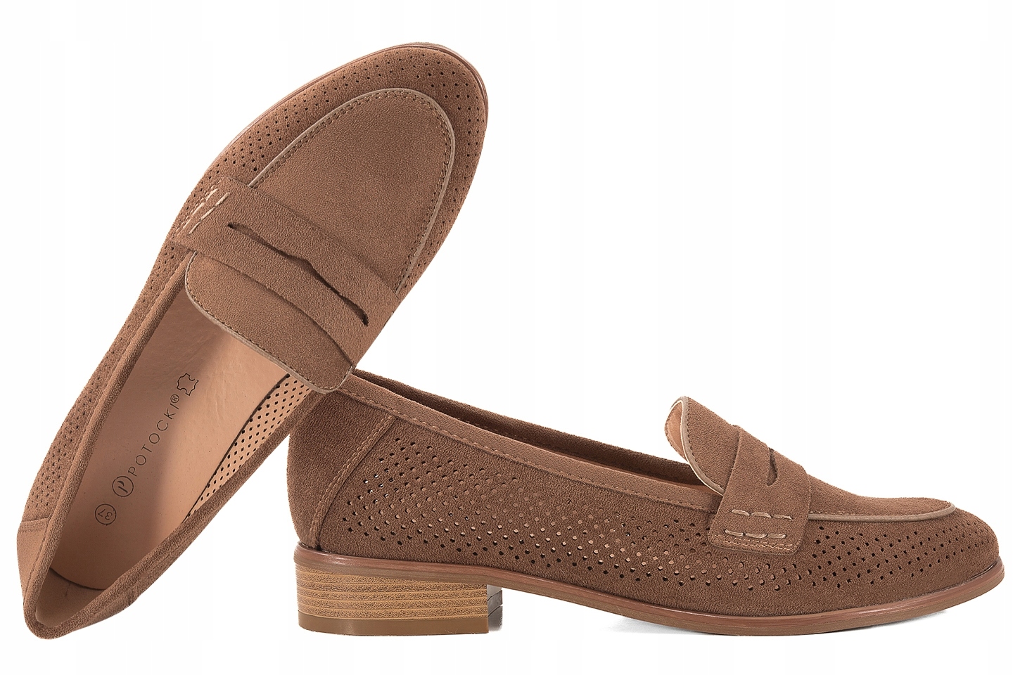 Potocki 26-12585KH Ažurové Dámské Polobotky Lordsy hnědé 38