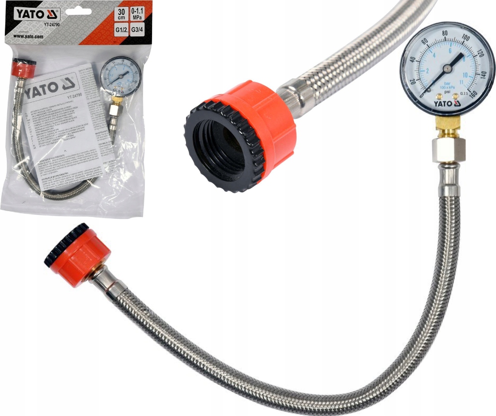 YATO ZESTAW DO KONTROLI CIŚNIENIA INSTALACJI WODNYCH YT-24790 EAN (GTIN) 5906083063138