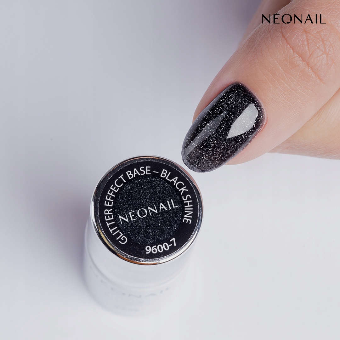 NEONAIL Baza Hybrydowa GLITTER EFFECT BASE BLACK SHINE 7,2 ml - WYPRZEDAŻ Stan opakowania oryginalne
