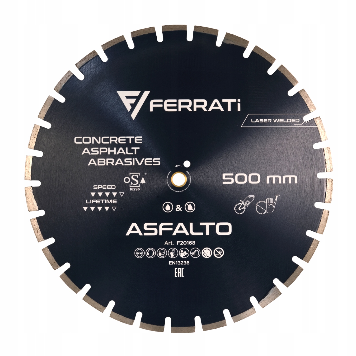 Tarcza diamentowa Ferrati Asfalto 500mm do cięcia asfaltu betonu świeżego