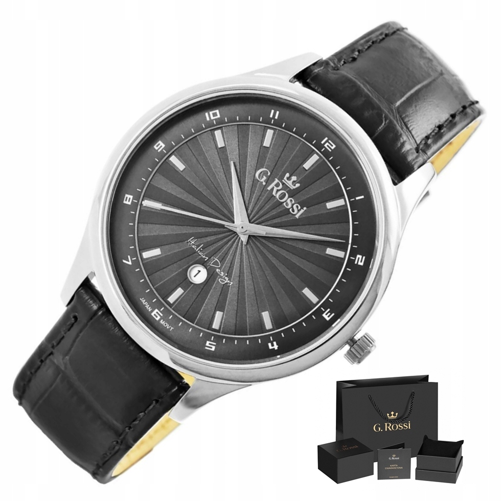 

Zegarek Męski G. Rossi Tarcza-motyw Datownik Skóra