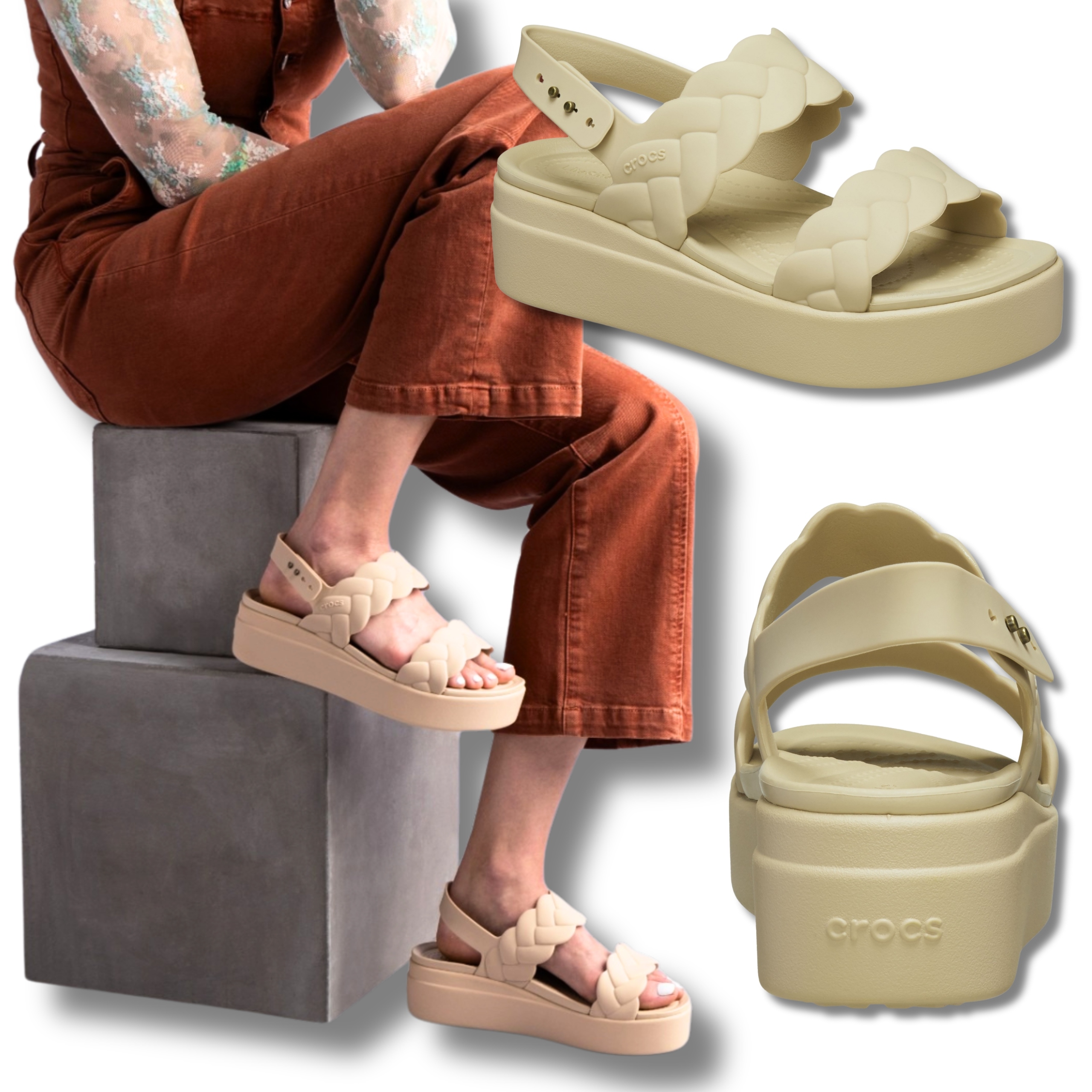 Dámské Sandály S Koturnovou Platformou Crocs, Pohodlné, Lehké, Pohodlné, 39,5 W9