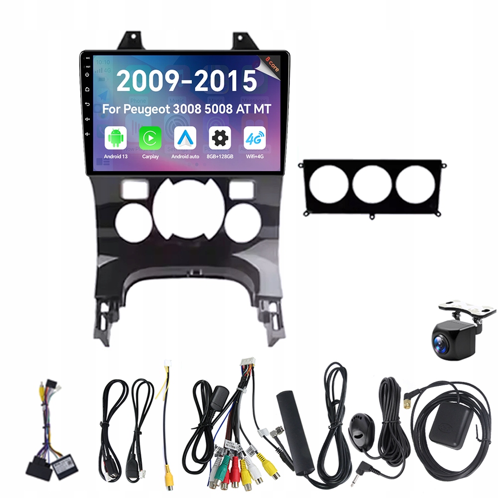 Automobilové rádio 2Din Android 13 pro Peugeot 3008 5008 At Mt