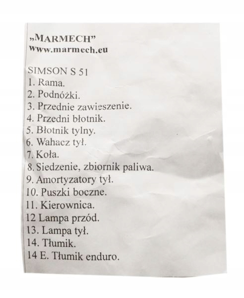 Śruby ocynk nadwozia Simson S51 Producent inny