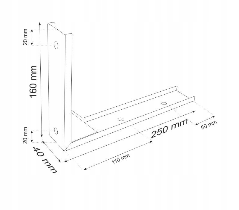 Warmtec uchwyt montażowy sufitowy dla kurtyn WRM lub WRMS Kod producenta UMKL