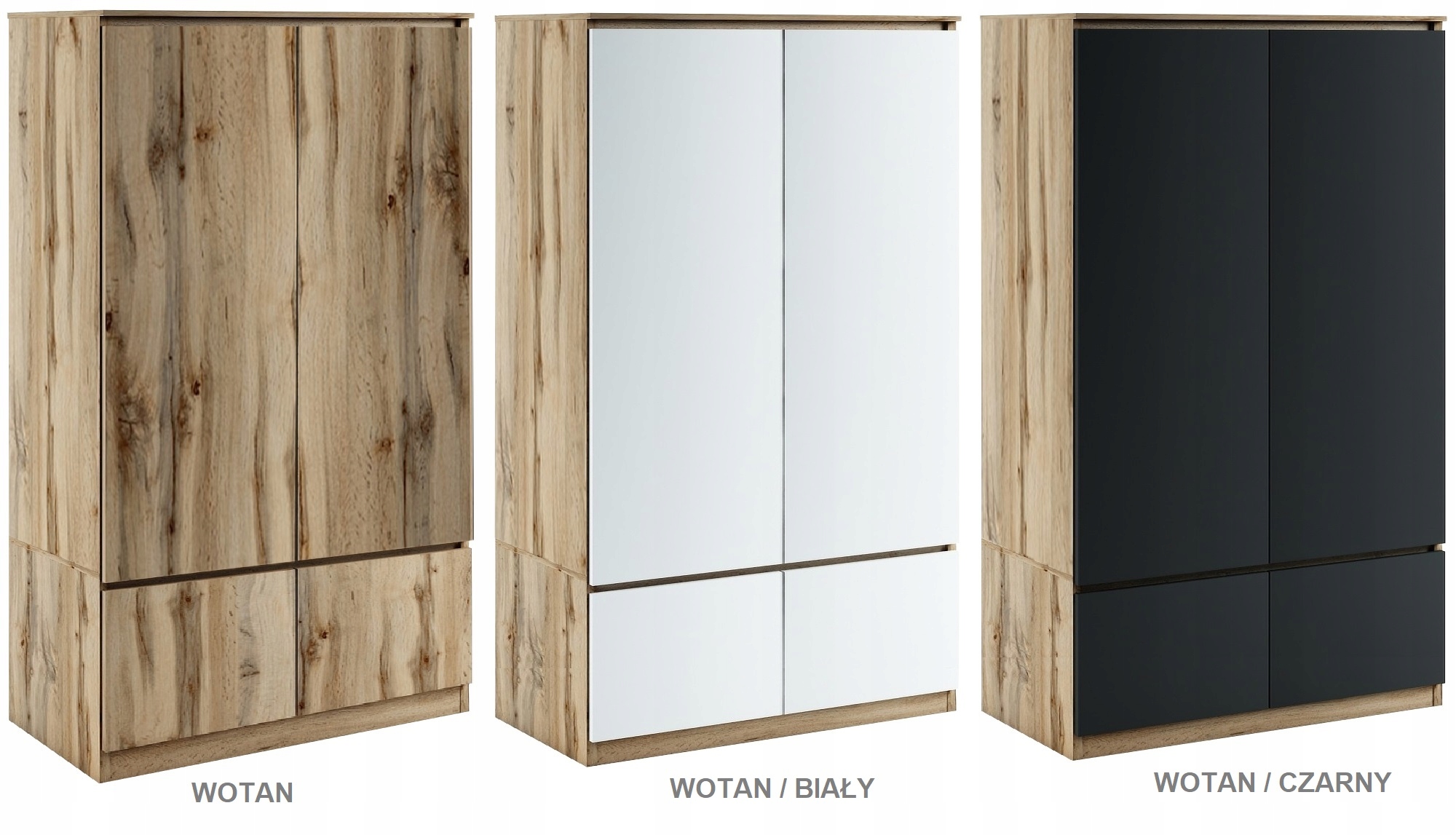 064-067 SZAFA B4d 81x55x205 - WOTAN / CZARNY Wysokość mebla 205 cm