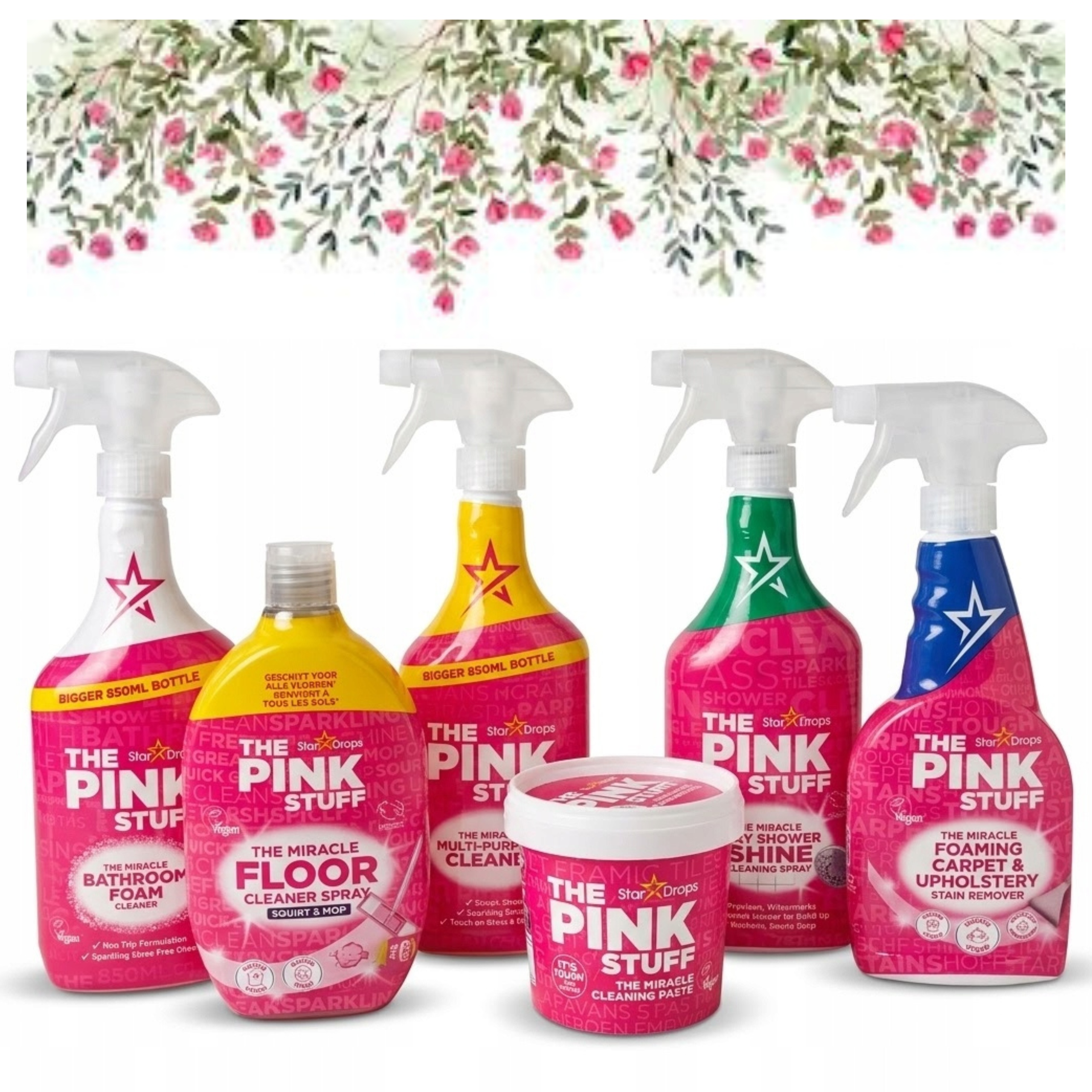 Pink Stuff Sada Na Úklid Domácnosti 6 Ks XXL Sada Domácí Chemie 6 Ks
