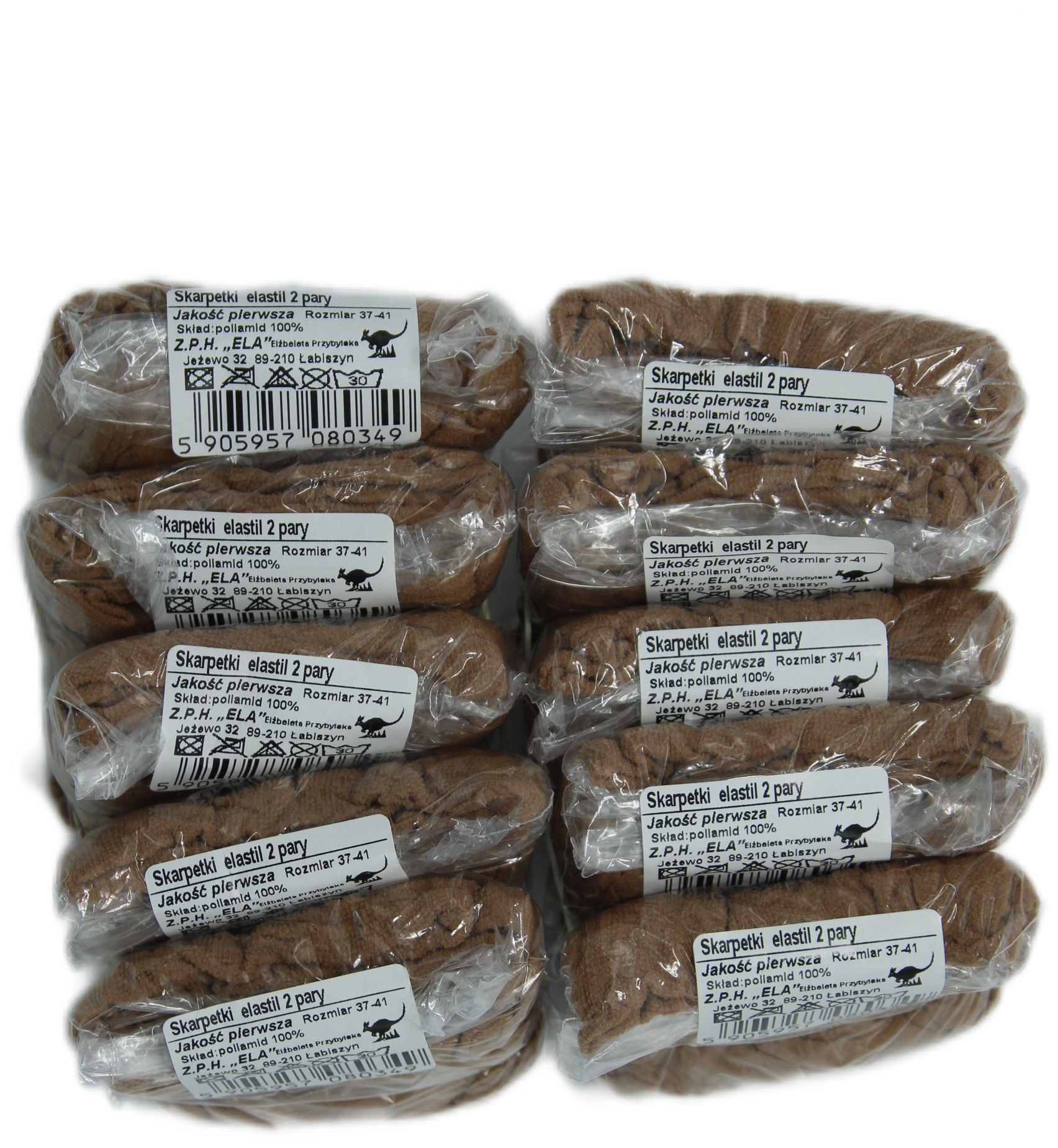 

20 par Skarpetki Damskie Elastil Beżowe 37/41