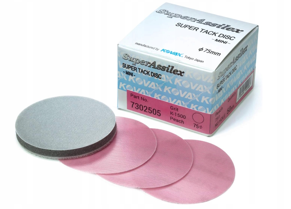 Kovax Assilex Peach K1500 75mm brúsny disk na suchý zips 50ks