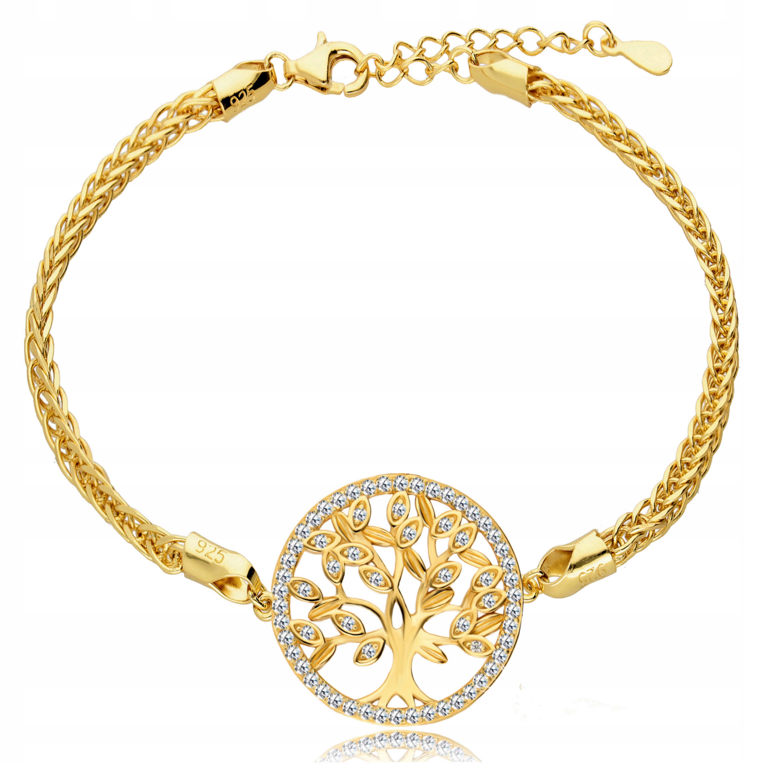 Zlatý náramek 925 Stromek Kolo pro ženu stříbro 925 Zlacené