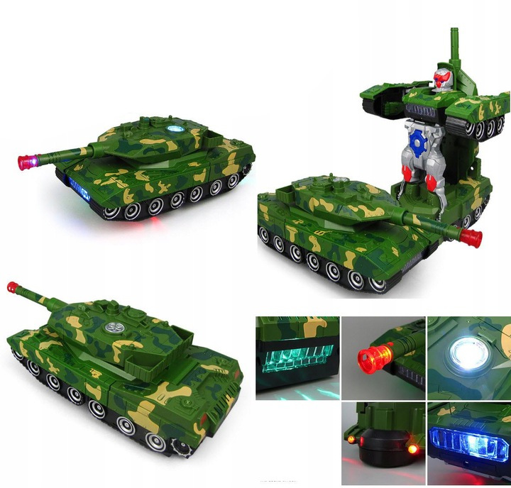 CZOŁG TRANSFORMUJĄCY Robot 2w1 Jeździ Dźwięki LED EAN (GTIN) 69090981