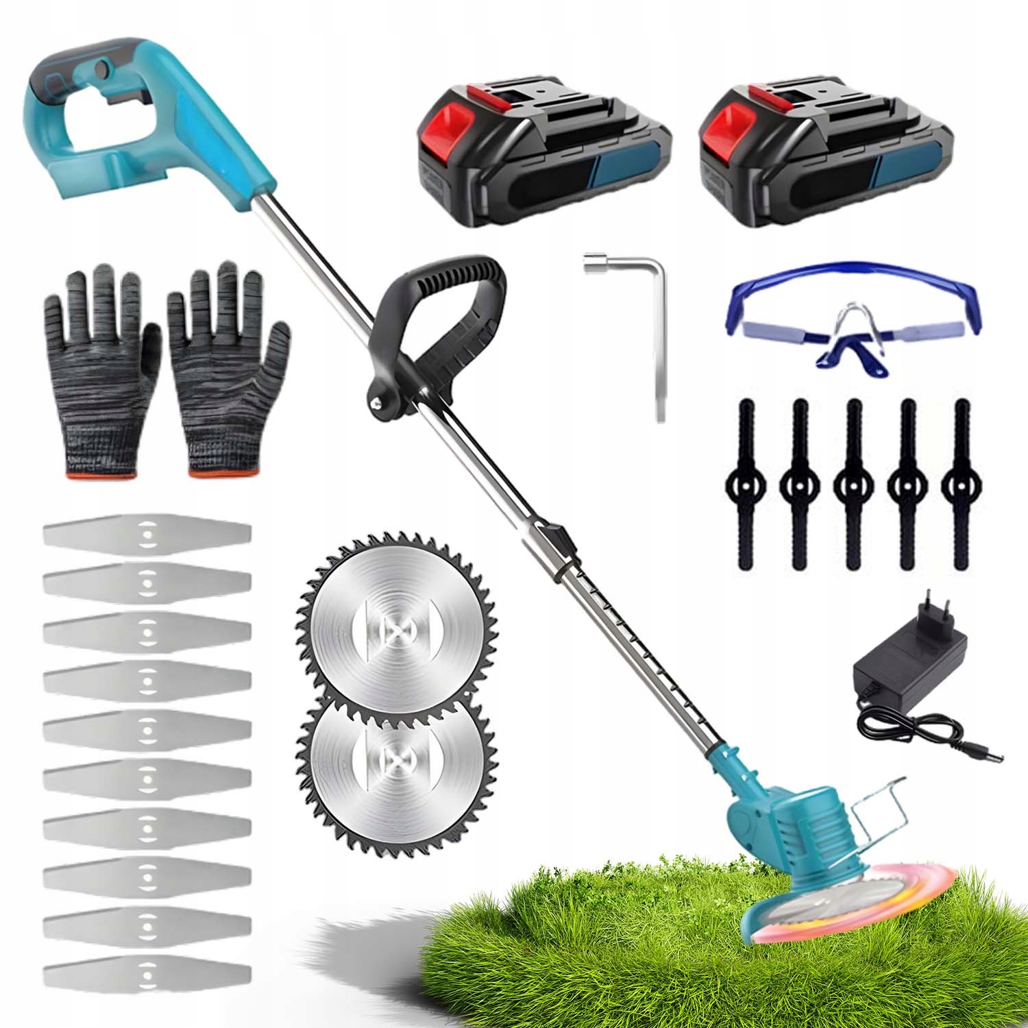 Podkaszarka Akumulatorowa Kosa Ogrodowa Do Trawy Teleskopowa 2XAKU Zestaw